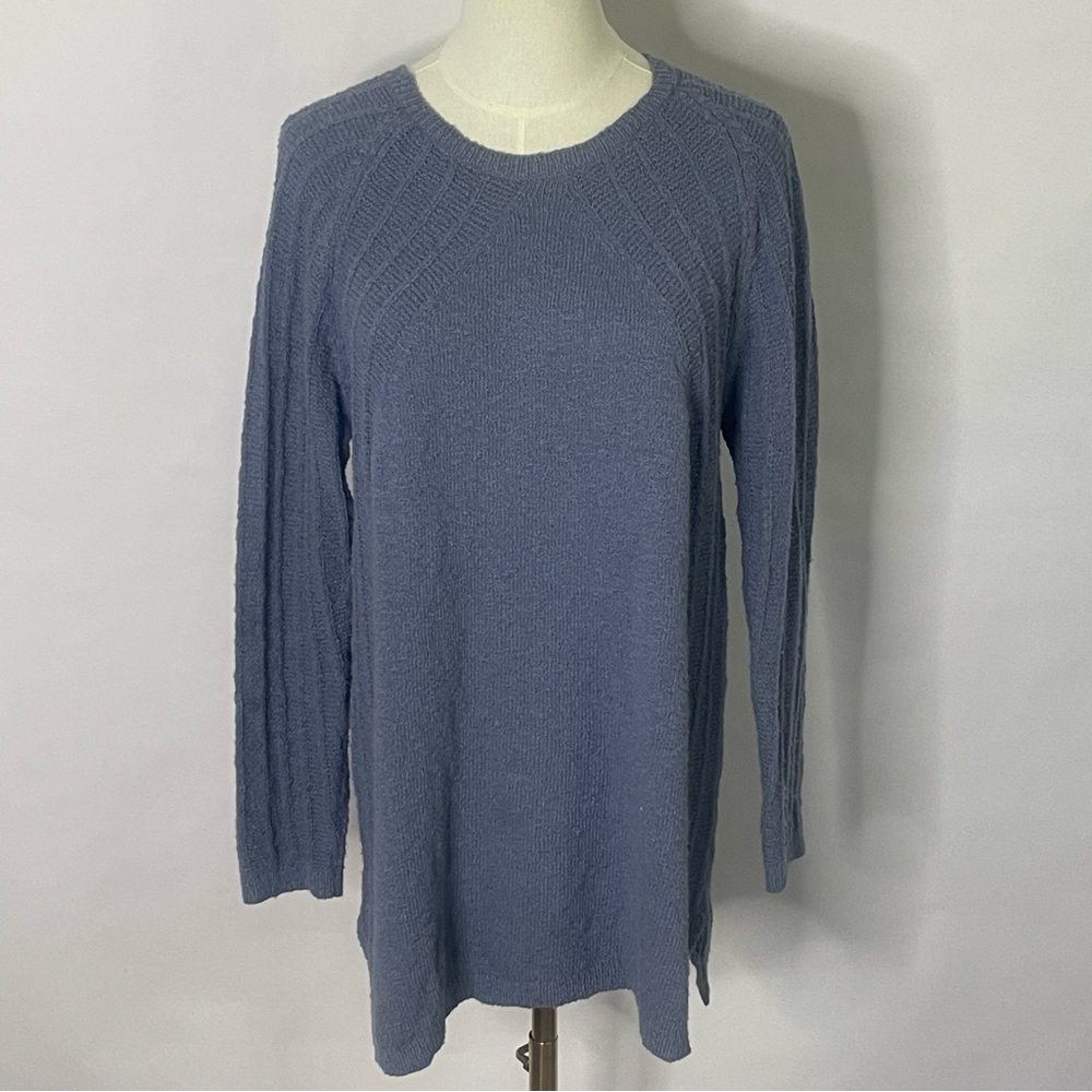 J. Jill periwinkle blue knit sweater womens Size M comfy coastal grandma casual